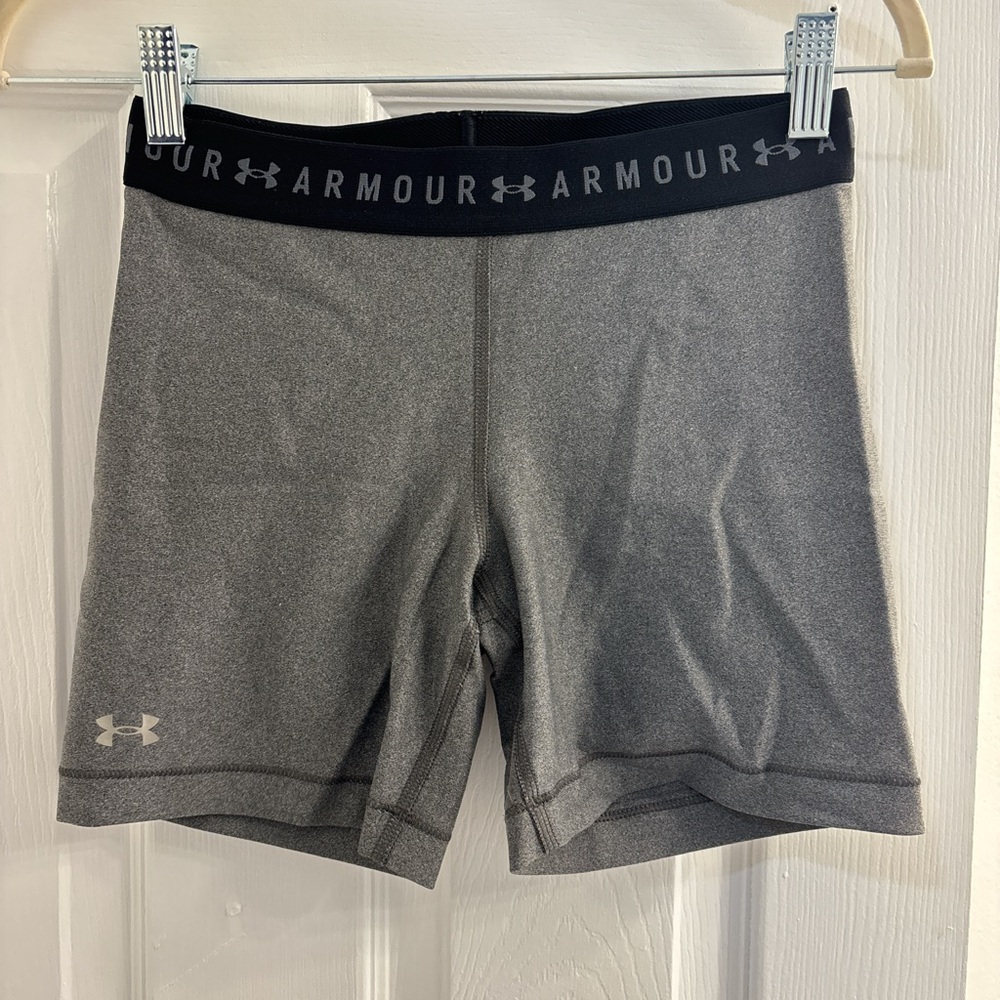 Under Armour Gray Athletic Shorts with Compression Fit